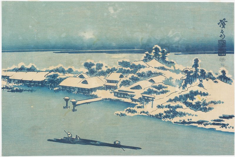 Snow on Sumida River, Eisen 英泉, early 1830s