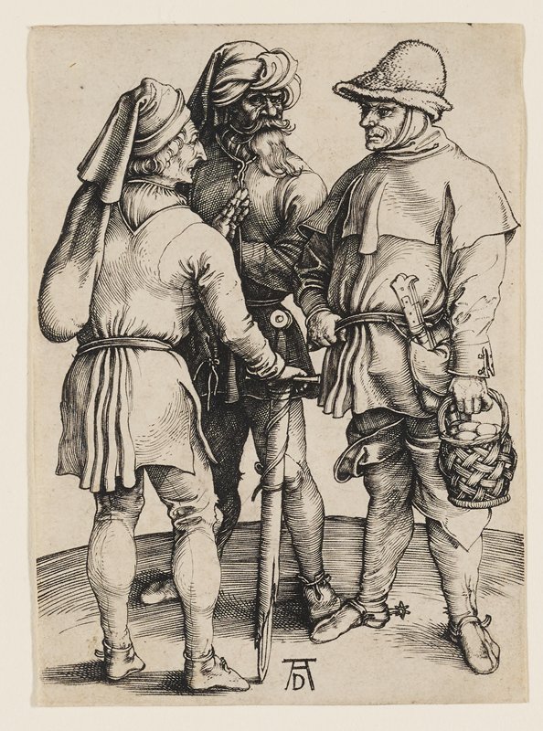 Three Men in Conversation, Albrecht Dürer, 1497–98
