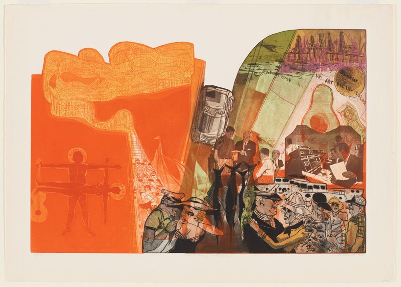 Ode to Orange County (Calif.), Warrington Colescott, 1969
