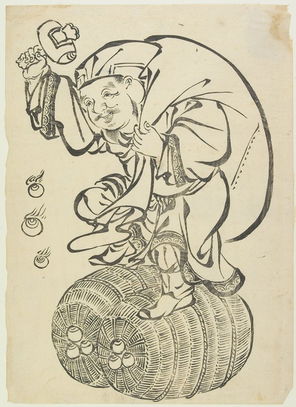 Daikoku Dancing on Rice Bales, mid to late 18th century