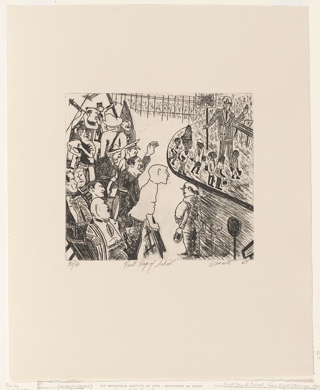 Eight Etchings: First Day of School, Vincent D. Smith, 1965 (published 1994)