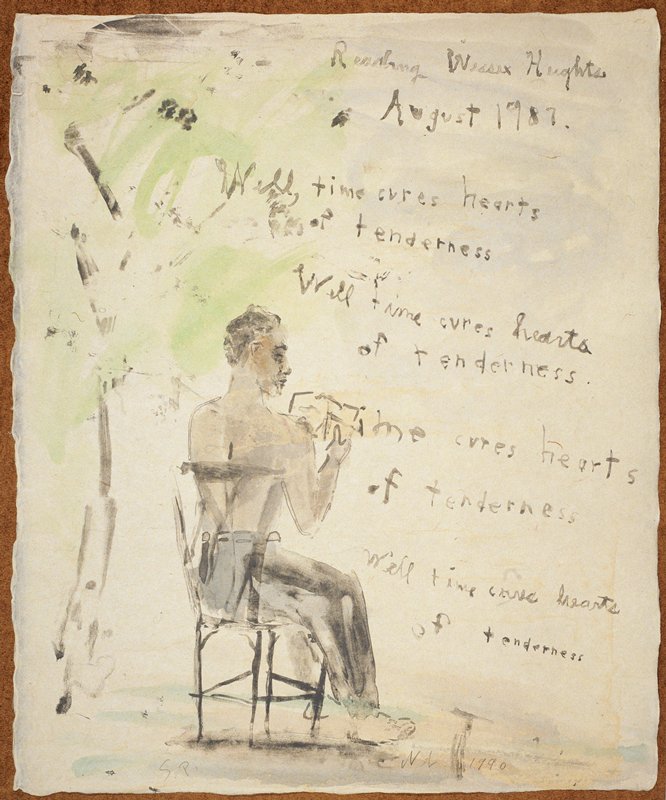 Study for Reading Wessex Heights, from the Portfolio Lilacs and Smoke, Nicolas Africano, 1987–90