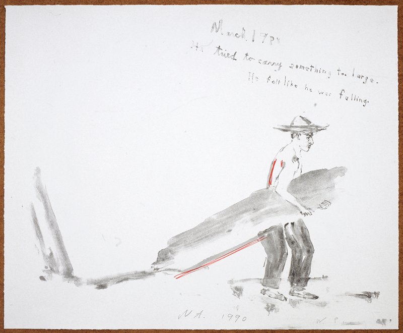 Study for March 1988 - He Tried to Carry Something Too Large, He Felt Like He Was Falling, from the Portfolio Lilacs and Smoke, Nicolas Africano, 1987–90