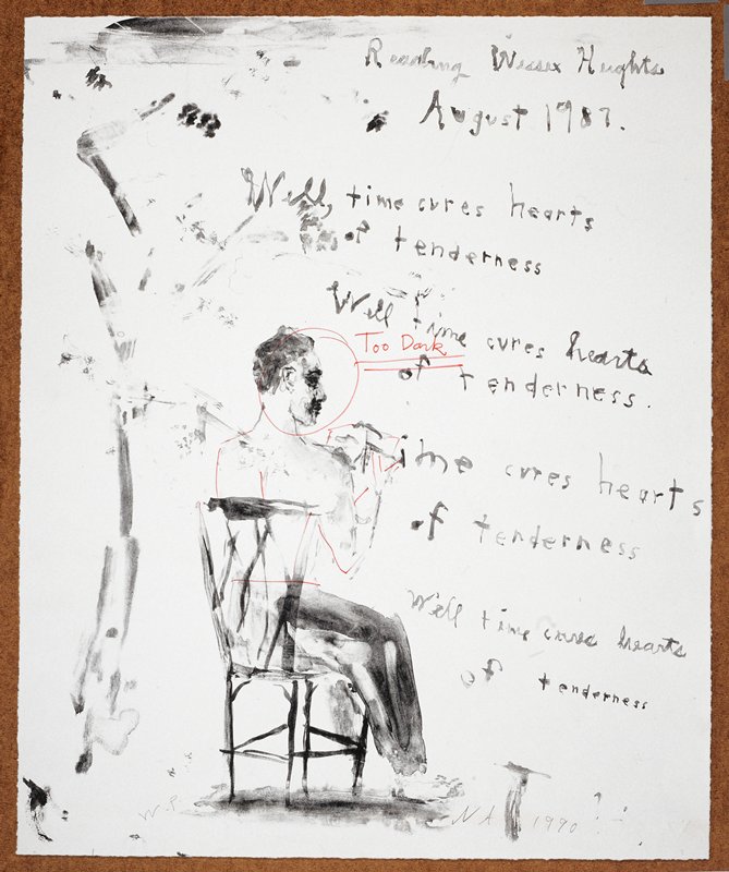 Study for Reading Wessex Heights, from the Portfolio Lilacs and Smoke, Nicolas Africano, 1987–90