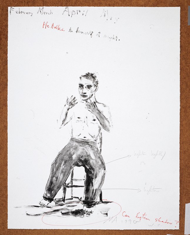 Study for He Talks to Himself at Night, from the Portfolio Lilacs and Smoke, Nicolas Africano, 1987–90