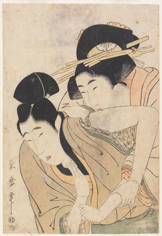 (Courtesan and her Lover), Kitagawa Tsukimaro, c. 1800–1804