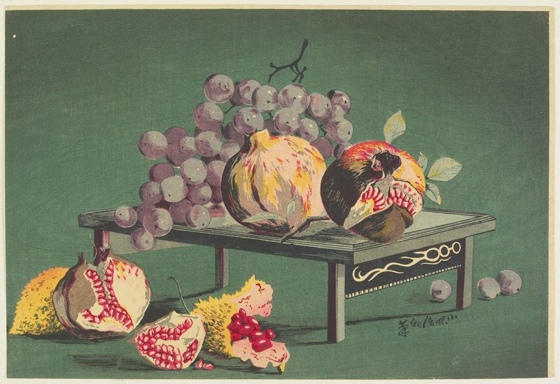 Pomegranates and Grapes, Kobayashi Kiyochika, 1879–81