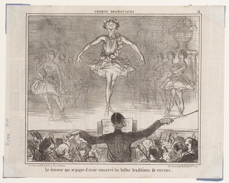 Le danseur qui se pique d'avoir. . . (Croquis Dramatiques), from Le Charivari
