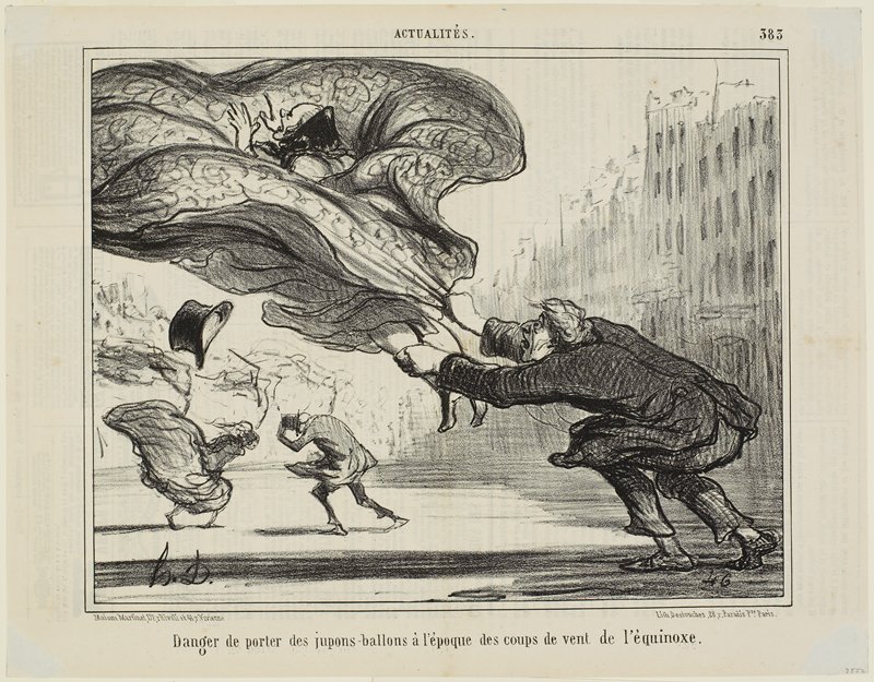 The danger of wearing petticoat-ballons during the season of strong gales