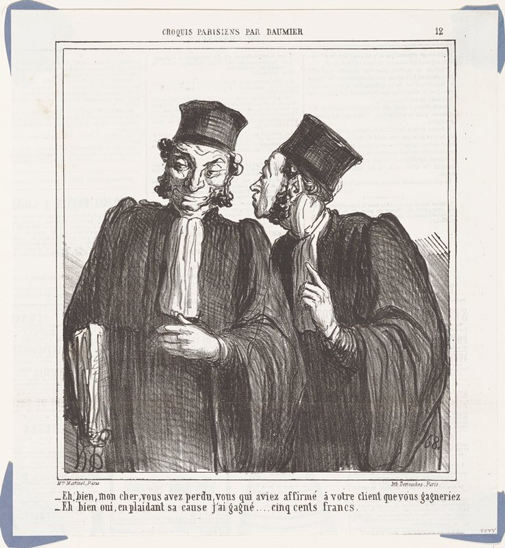Eh bien, mon cher, vous avez perdu. . . (Croquis Parisiens), from Le Charivari