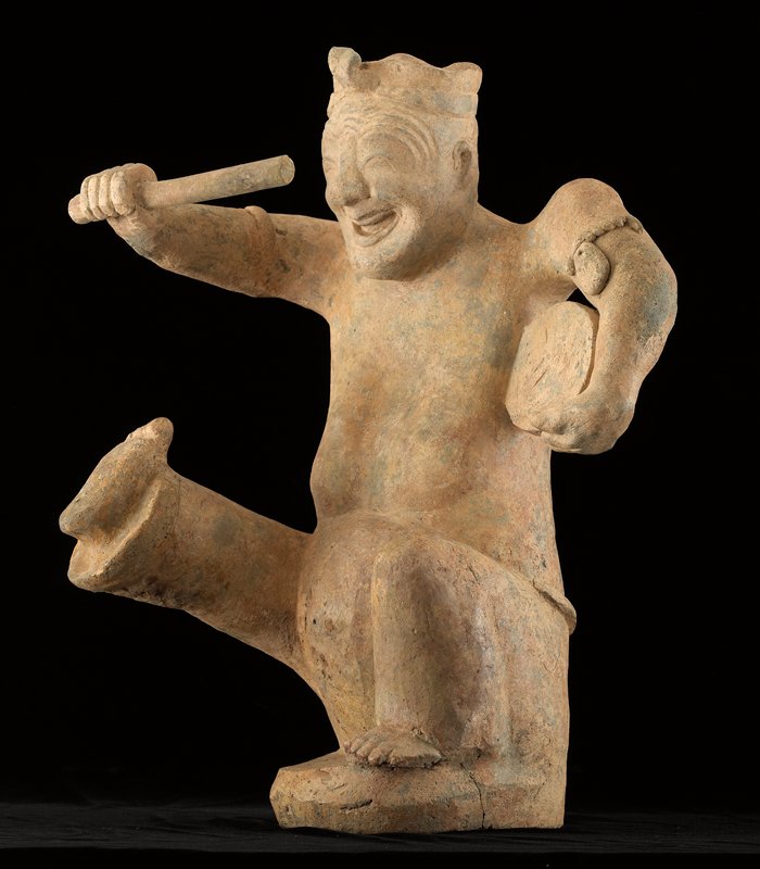 Figure of a Squatting Drummer, China | Mia
