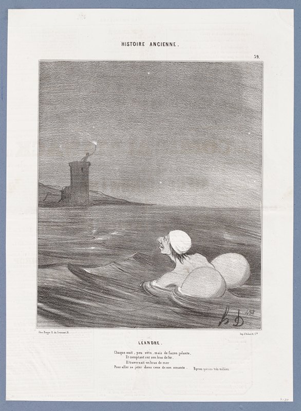 Leandre. (Histoirie Ancienne), from Le Charivari