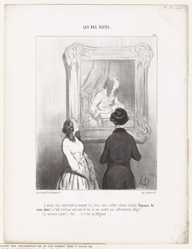 L'artist ma represente (Les Bas-Bleus, Pl. 23), Оноре Домье, XIX век