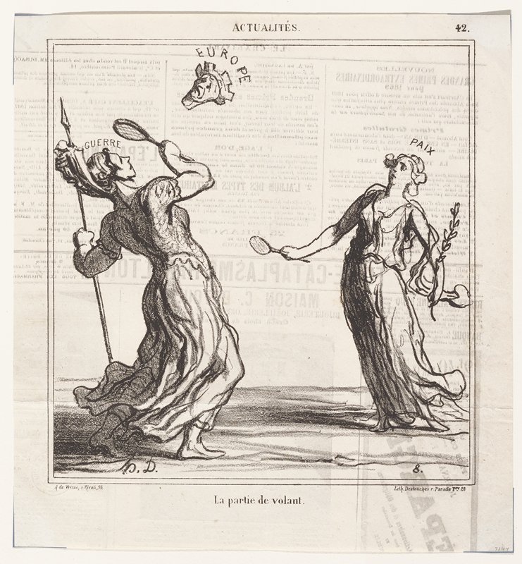 La partie de volant (Actualités), from Le Charivari