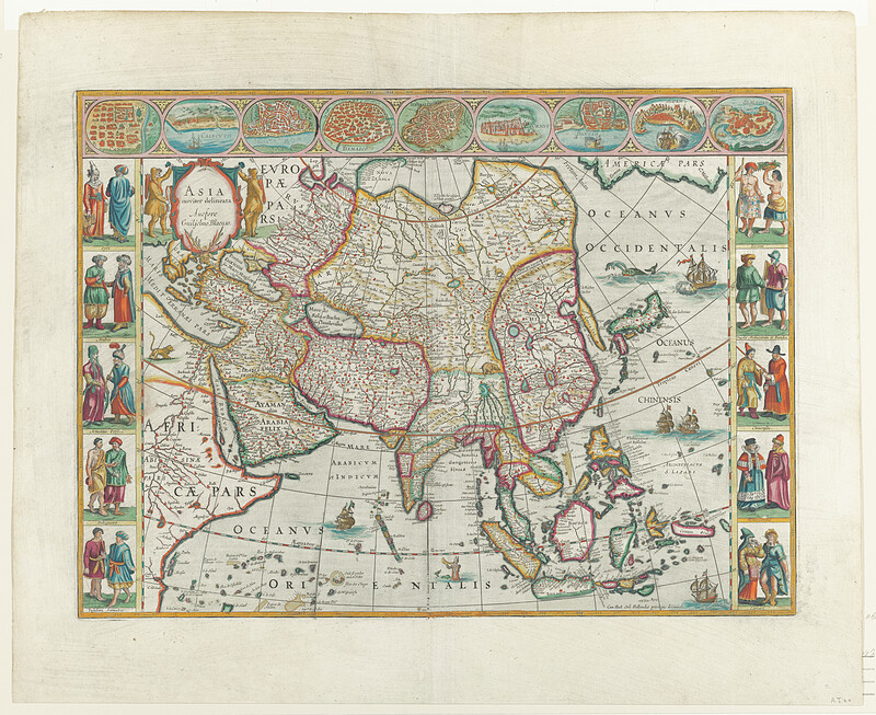 Map of Asia, from Joan Blaeu's Atlas Maior, Amsterdam, 1662, Willem Jansz. Blaeu, 1662