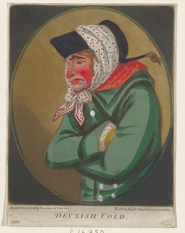 Dev'lish Cold, from A Set of Heads, Robert Dighton, c. 1795