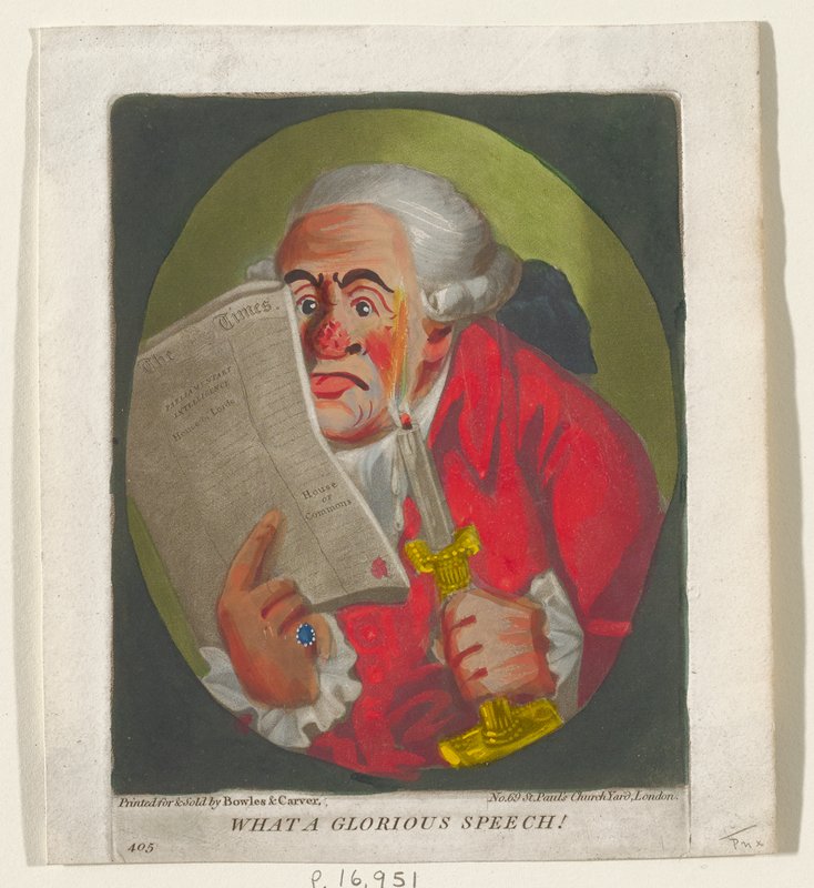 What a Glorious Speech!, from A Set of Heads, Robert Dighton, c. 1795