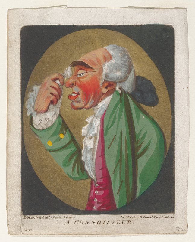A Connoisseur, from A Book of Heads, attributed to Robert Dighton, 1795