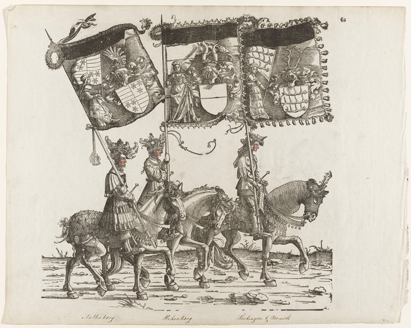 Nellenburg, Hohenburg, and Seckingen of Urack, from The Triumph of Maximilian I, Attributed to Albrecht Altdorfer, 1796