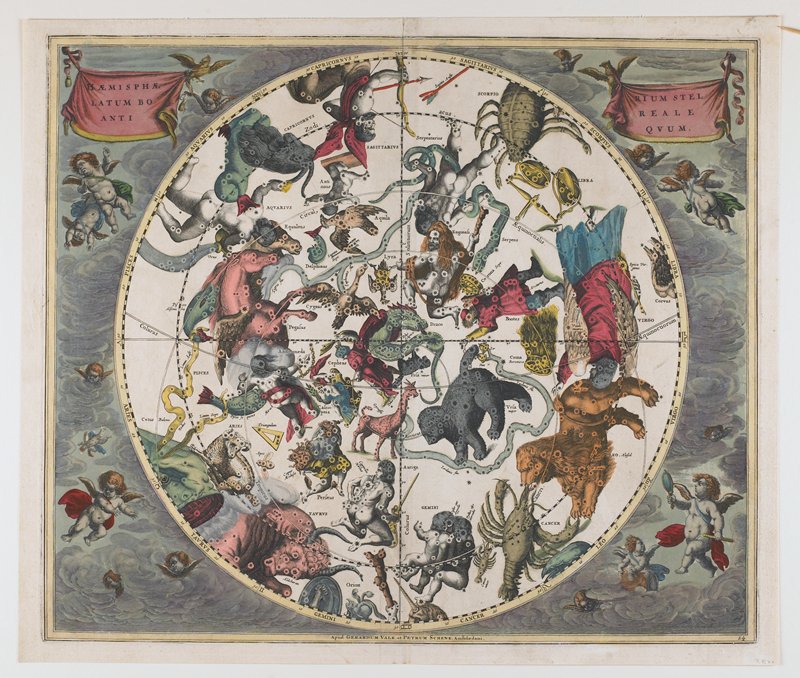 The Northern Stellar Hemisphere of Antiquity, plate 24 from the Harmonia Macrocosmica, Andreas Cellarius, 1660