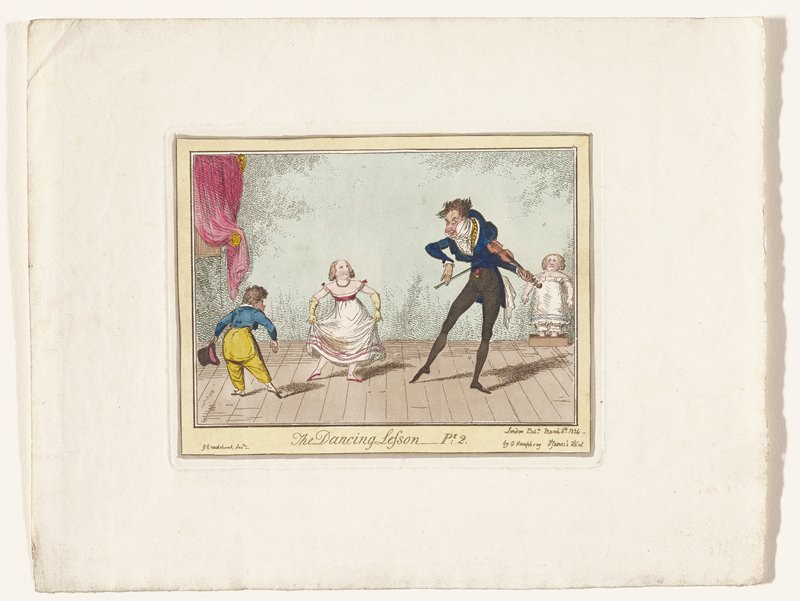 Plate 2, from The Dancing Lesson, Pt. 2, George Cruikshank, March 6, 1824