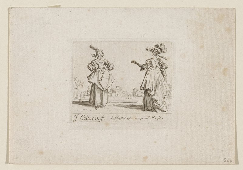 Two Women, Jacques Callot, 17th century