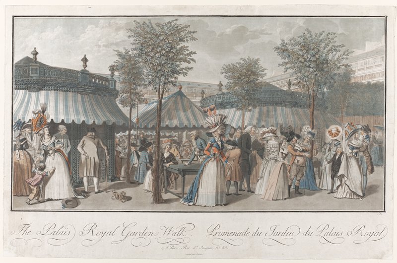 The Palais Royal Garden Walk, Claude-Louis Desrais, 1787