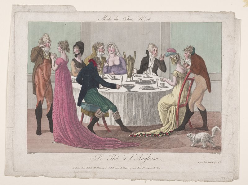 Le The a l'Anglaise, from Modes du Jour, Claude-Louis Desrais, early 19th century