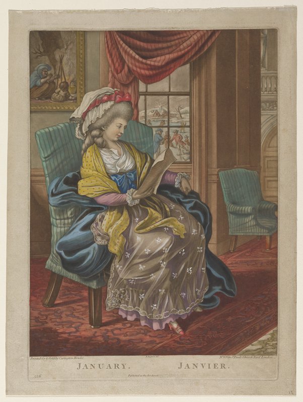January, from The Twelve Months, Robert Dighton, late 18th century