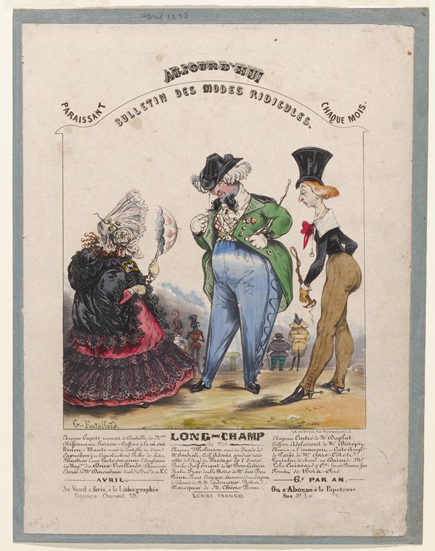 Long-Champ, from Aujord'hui, Bulletin Des Modes Ridicules, Gerard-Fontallard, April 1838