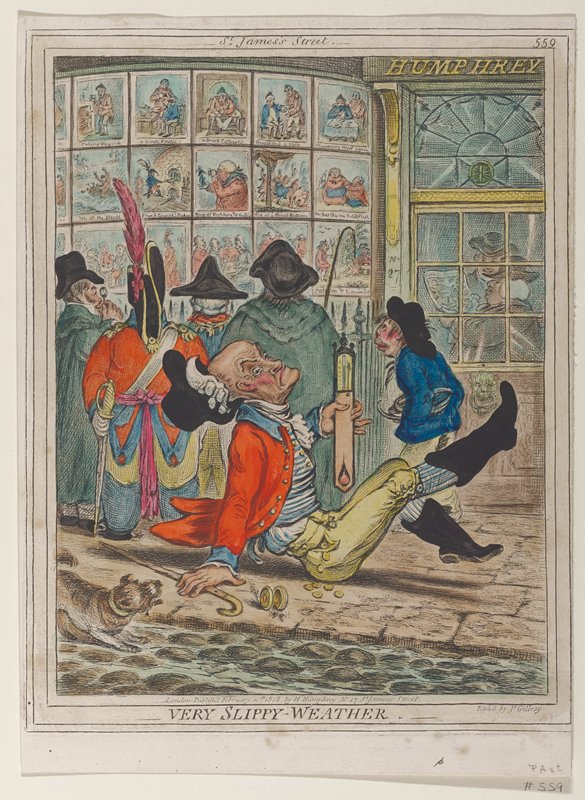 Very Slippy Weather, James Gillray, February 10, 1808
