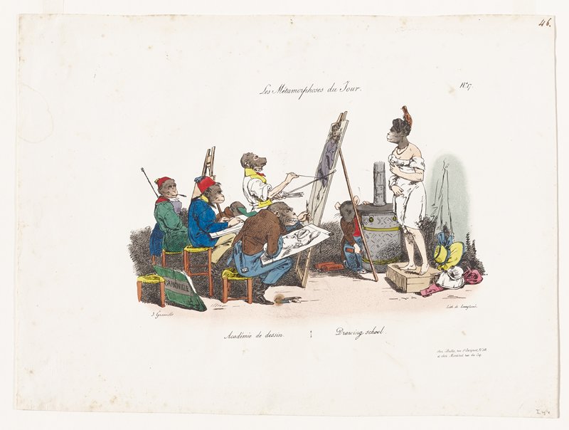 Drawing School, from Les Metamorphoses du Jour, Les Langlume, c. 1829
