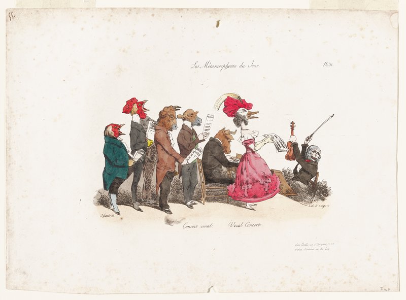 Vocal Concert, from Les Metamorphoses du Jour, Les Langlume, c. 1829