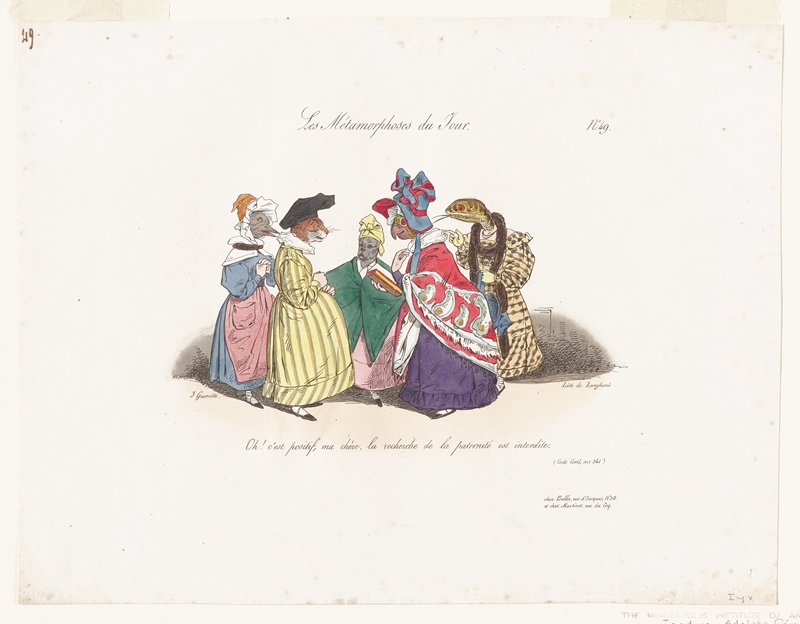Oh' c'est positif, ma chere, la recherche de la paternite est interdite, from Les Metamorphoses du Jour, Les Langlume, c. 1829