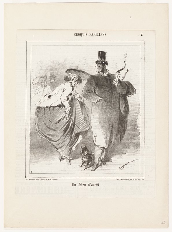 Un chien d'arret, from Croquis Parisiens, published in Le Charivari, Alfred Grévin, 19th century