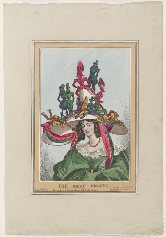The Beau Monde/ Our modern ladies heads are filled with Bows, William Heath, July 6, 1829