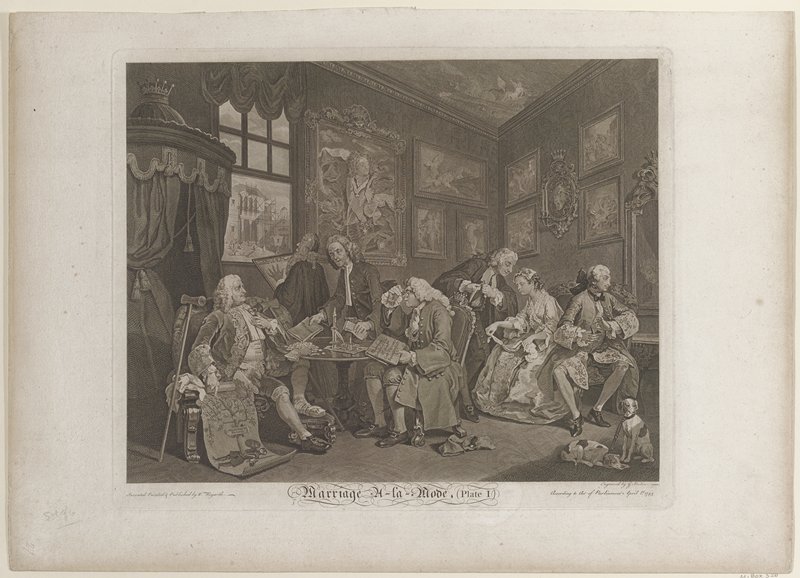 Plate I, from Marriage a la Mode, Уильям Хогарт, 1745