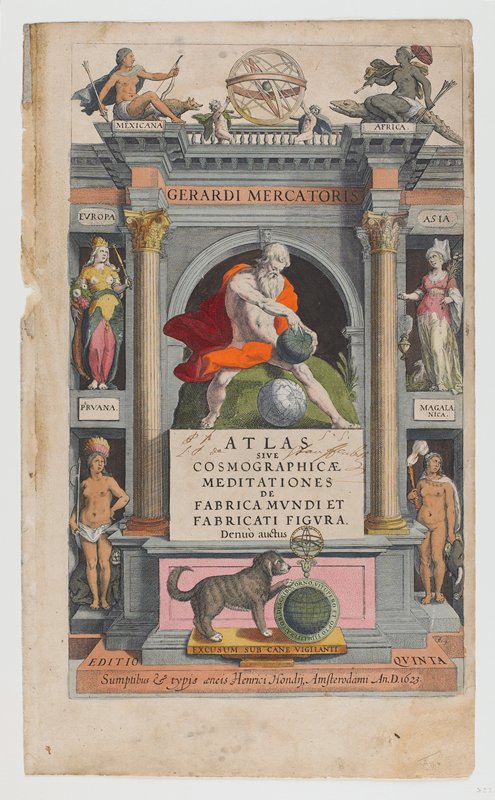 Frontispiece from Atlas by Jodocus Hondius