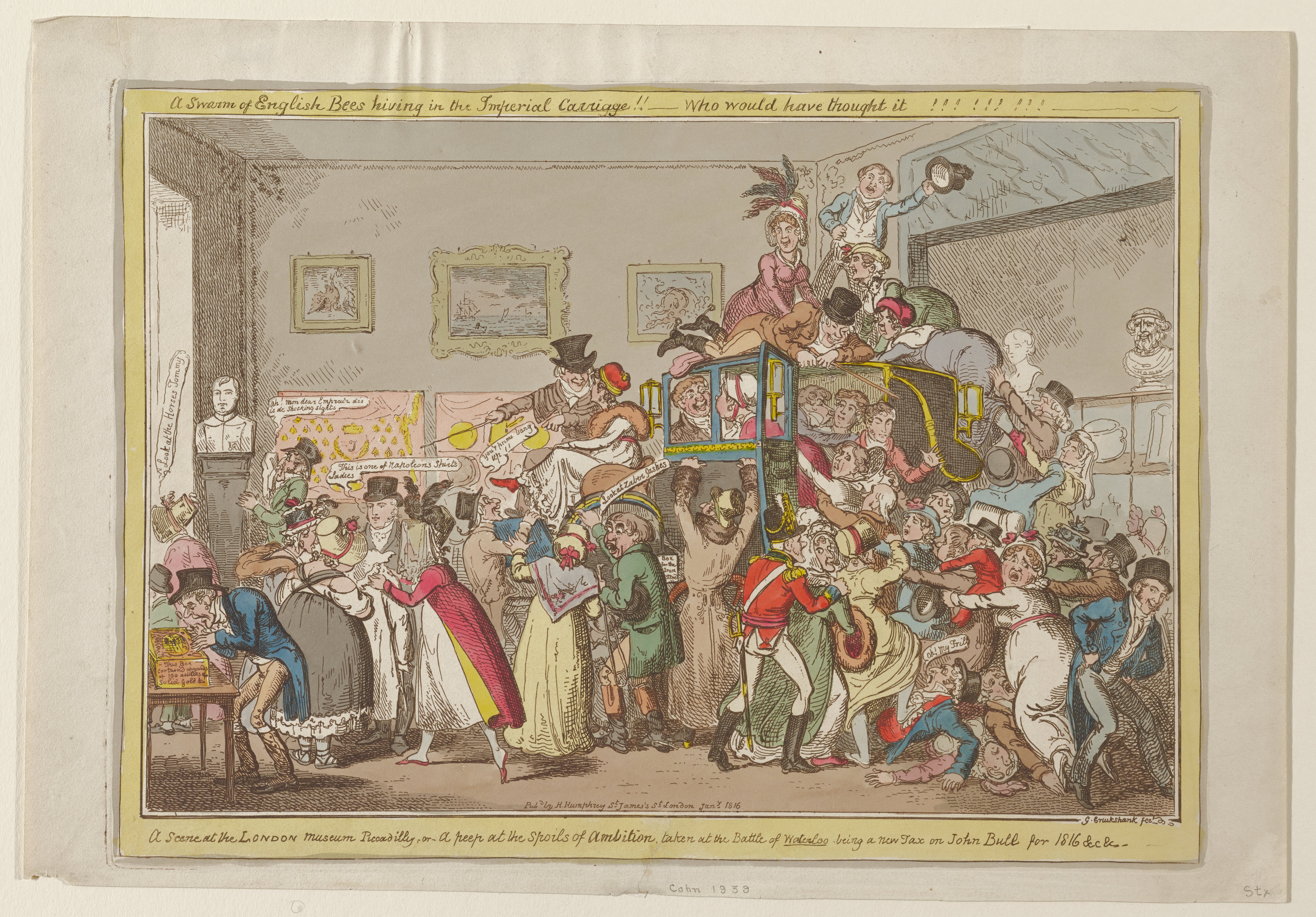 A Swarm of English Bees Hiving in the Imperial Carriage!! Who