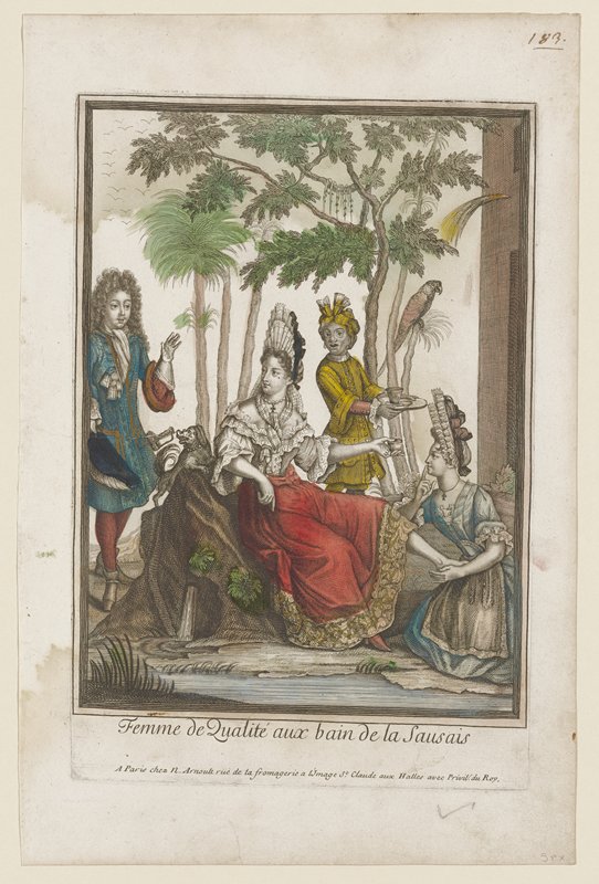 Femme de Qualite aux bain de la Sausais, Nicholas Arnoult, 1680–96