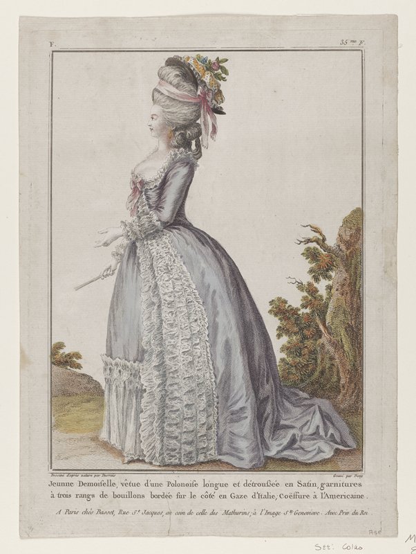 Jeune Demoiselle...., from Collection d'Habillements Modernes et Galants, Jeanne Deny, 18th century