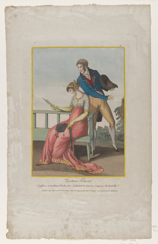 Coeffure a maillons, from Costume Francais, Basset, 18th century