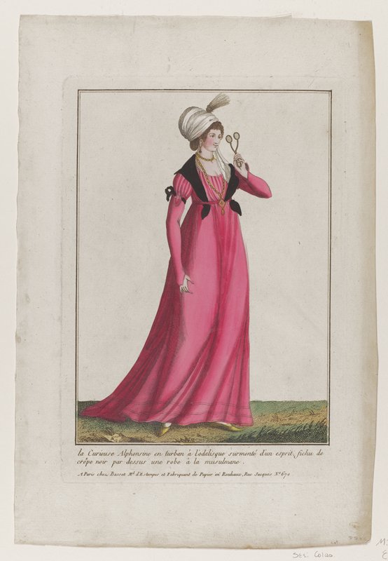 la Curieuse Alphonsine, from Costume Francais, Basset, 18th century