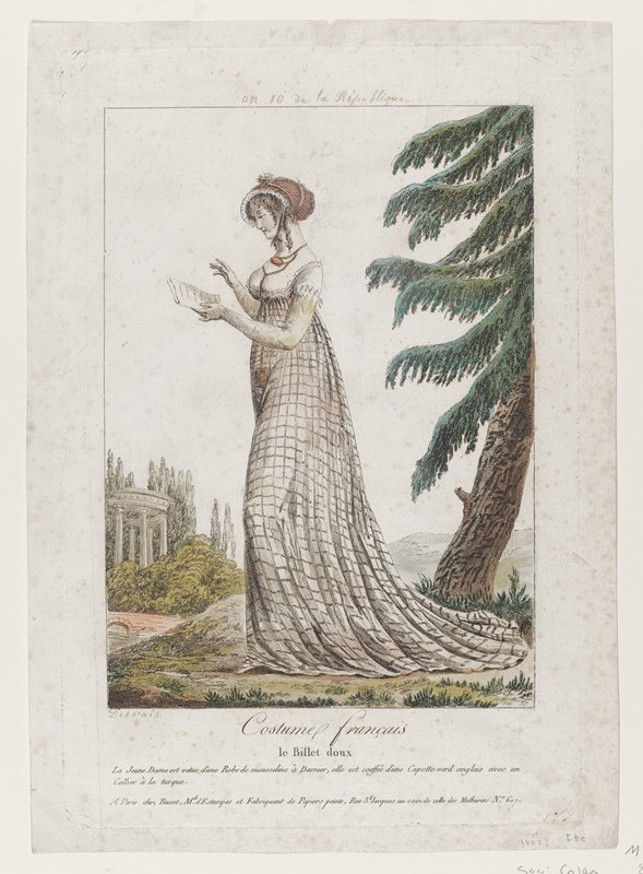 Le Billet doux, from Costume Francais, Claude-Louis Desrais, c. 1802