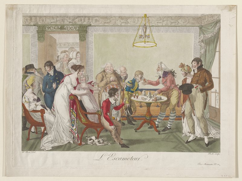 L'Escamoteur, from Cinq Costumes Parisiens, Louis Charles Ruotte, 1804
