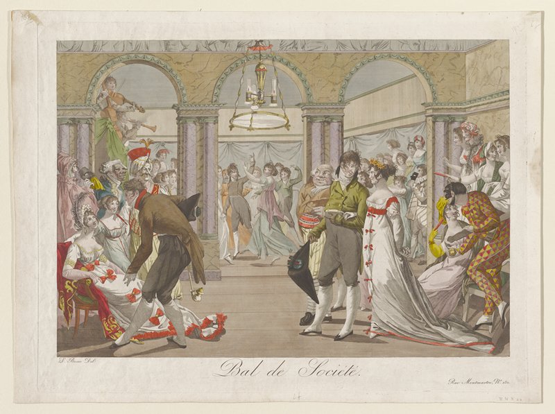 Bal de Societe, from Cinq Costumes Parisiens, Louis Charles Ruotte, 1804