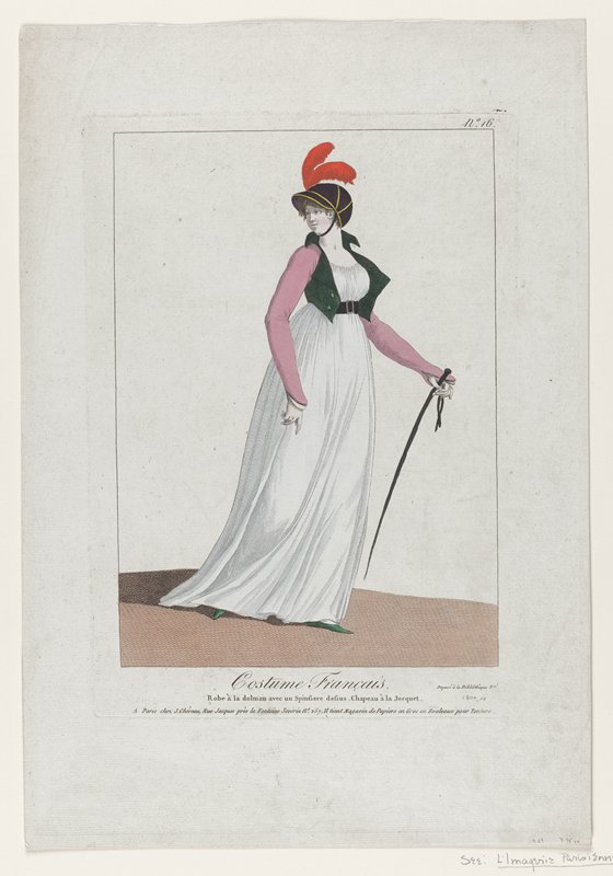Robe à la dolman..., from Costume Français, Jacques-François Chereau, 18th century