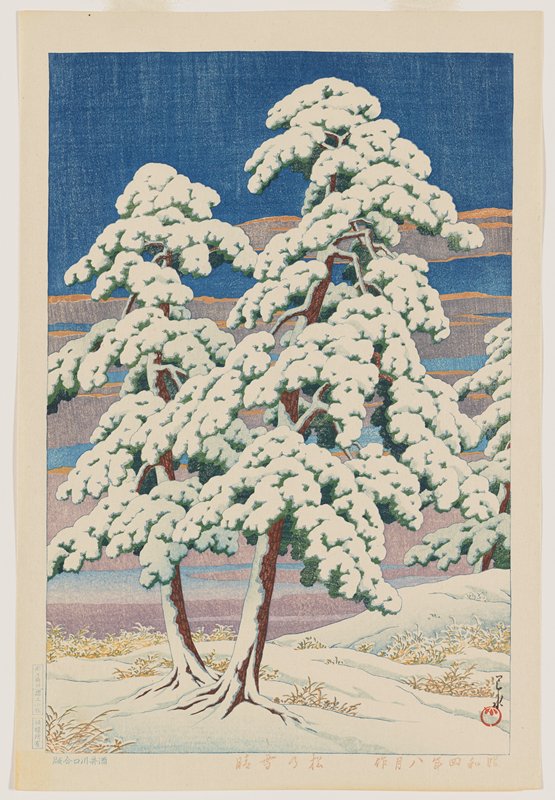 Pine Tree in Clear Weather after Snow, Kawase Hasui, August 1929