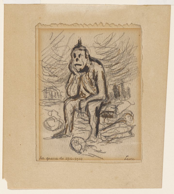 Seated Soldier with Head in Hand, Maximilien Luce, 20th century