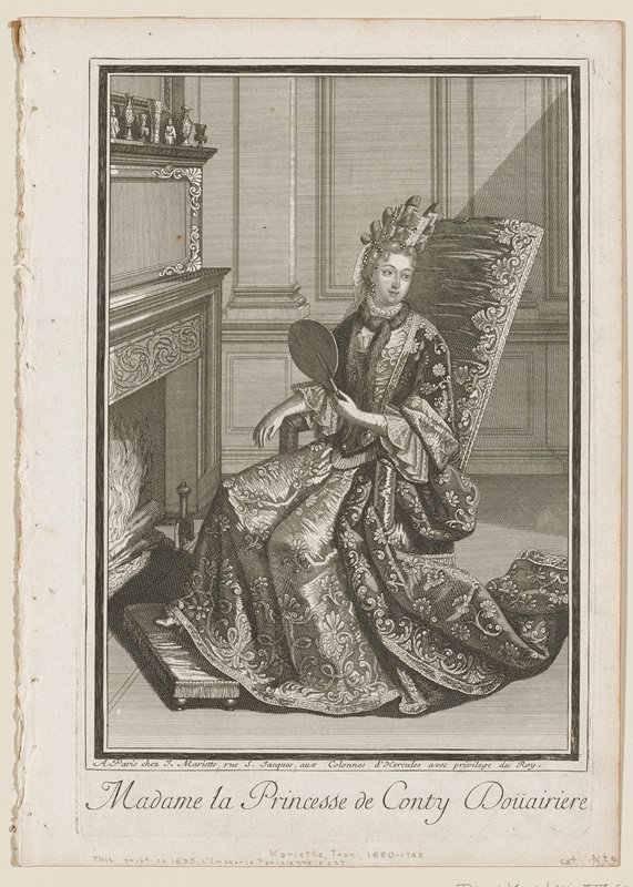Madame la Princesse de Conty Douairiere, Daughter of Louis XIV and Louise de la Valliere, Jean Mariette, c. 1695